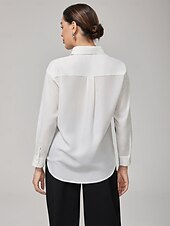 preiswerte Blusen-weißes Langarmhemd mit künstlerischem Print