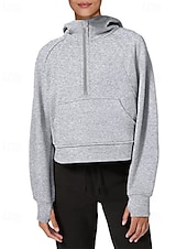 cheap Plain Tops-Women&#039;s Pullover Hoodie Sweatshirt Plain Streetwear Casual Long Sleeve Hooded Regular Tops Street Holiday Zipper Light Pink Black Pink Red Navy Blue Winter