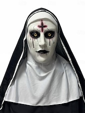 levne Klasický horor-Valak předvečer Všech svatých Cosplay kostým Maska Plná hlava Jeptiška Horor Dospělé Unisex předvečer Všech svatých Karneval Výkon Párty Jednoduché Halloweenské kostýmy Oblékněte se