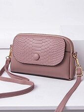 economico Borse a Tracolla-borsa a tracolla da polso in similpelle da donna con patta in stampa coccodrillo – elegante piccola borsa a tracolla per l&#039;uso quotidiano, i viaggi e il lavoro