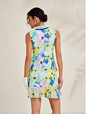 Недорогие Женская одежда для гольфа-Жен. Футболка-поло Желтый + голубой Серебро + оранжевый Без рукавов Женская одежда для гольфа Одежда Одежда Одежда