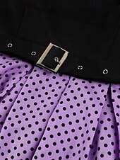 levne Šaty-Retro 50. léta Rockabilly Polední Houpací šaty Flare šaty S páskem S kapsami Puntíky Dámské Plesová maškaráda Dovolená Ležérní Retro tematická párty Dospělé Šaty Čelenka Jaro léto