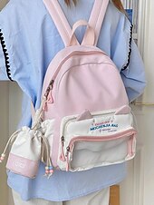 abordables Sacs à dos pour Enfants et Adolescents-Sac à dos kawaii pour enfant avec oreilles de chat et pochette à cordon – cartable pastel grande capacité pour filles et adolescentes