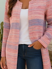 billiga Trenchcoats-Dam Kavaj Vindtät Håller värmen Ficka Färgblock Modern Ledigt Geometrisk Ledigt Dagligen Ledigt / vardag Kort Rund halsringning Normal Långärmad Ytterkläder Svart Gul Rodnande Rosa Sommar Vår