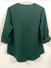 abordables Hauts Unis pour Femmes-Femmes Chemisier Uni Quotidien Demi Manches Col en V Hauts Réguliers Quotidien Fermeture éclair Noir Rose Claire Marron Vert Été Printemps Automne