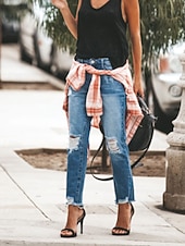 olcso Egyenes Szárú Nadrág-Női Nadrág Kényelmes leggings Egyenes Utcai sikk Alkalmi Teljes hossz Természetes Sima Zseb Izmos kellemes Vakáció Alkalmi Világos égszínkék Tengerészkék Fekete Ősz Normál