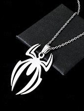 preiswerte Halloween-Zubehör-Herren-Halloween-Halskette mit Spinnenanhänger – Legierungsmaterial, leicht, minimalistischer Gothic-Stil, perfekt für Partys, Cosplay und Kostümzubehör für den Urlaub