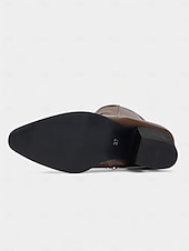 Недорогие Ботильоны-Женские коричневые ботильоны с острым носком из искусственной кожи – ботильоны в стиле вестерн на среднем каблуке с металлическим носком и молнией сбоку, повседневная осенняя обувь для городского уличного стиля и офисных нарядов