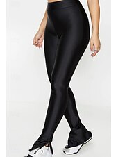 billige Vanlige leggings-Dame Leggings Gatemote Fritid Lang Høy Midje عادي Høyt snitt Pusteevne Myk Mikroelastisk Feriereise Gate Dagligdagstøy Svart Høst Normal