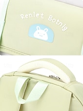 זול תיקי גב לילדים ונוער-תרמיל גב קל משקל ועמיד למים לילדה עם כיס קדמי שקוף וסיכת ארנב חמודה - תיק נסיעות חמוד לבית הספר, לקולג' ולטיולי סוף שבוע