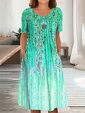 ieftine Rochie boho-Pentru femei Rochii Midi Rochii Tricou Rochie A line Rochie de vară Vacanță Casual Zilnic Fit regulat Ombre Grafic Manșon scurt Stil Nautic Roșu-aprins Albastru piscină Mov Trifoi Vară Primăvară