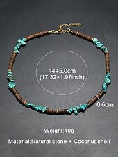 preiswerte Herrenschmuck-Herren Halskette Braun Grün Schwarz-Weiß Holz Türkis Bohemien Mode Ethno-Stil