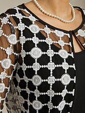  Жен. Блейзер Куртка Пальто Легкость Кружева Вышивка Цветовые блоки Элегантный стиль Геометрический принт Годовщина Свадебный гость Повседневные Коктейльная вечеринка Открытый перед Обычная