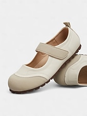 economico Ballerine da donna-ballerine mary jane beige da donna con vestibilità ampia e cinturino a strappo – scarpe casual comode e antiscivolo a piedi nudi, da indossare tutti i giorni, per camminare e viaggiare