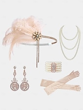 economico Accessori per capelli da donna-Cerchietto con piume da donna anni &#039;20 con fiore di strass - accessorio per capelli vintage in stile flapper in stile Gatsby