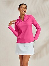 olcso Póló és Quarterzip-Női POLO trikó Fekete Fehér Rózsaszín Hosszú ujj Ing Női golffelszerelések ruhák ruhák, ruházat
