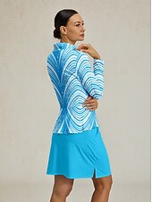 Női POLO trikó Kék Hosszú ujj Felsők Női golffelszerelések ruhák ruhák, ruházat olcso Női golfruházat-Női POLO trikó Kék Hosszú ujj Felsők Női golffelszerelések ruhák ruhák, ruházat