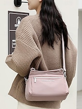 cheap Crossbody Bags-Women's large capacity multi-compartment storage lightweight waterproof nylon crossbody bag with adjustable shoulder strap, Casual style, Suitable for daily use and going out