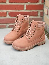 baratos Botas de combate-Botas femininas clássicas com cadarço – botas de trabalho duráveis estilo combate para outono, inverno e roupas casuais ao ar livre