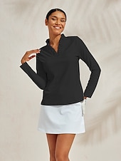 olcso Póló és Quarterzip-Női POLO trikó Fekete Fehér Rózsaszín Hosszú ujj Ing Női golffelszerelések ruhák ruhák, ruházat