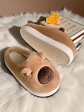 ieftine Flip-Flops de Damă-Papuci de pluș pentru femei cu ursuleți capibara – pantofi de interior din fleece călduroși cu design drăguț cu animale, pentru casă, dormitor și zile confortabile de iarnă