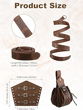 זול תלבושות-רטרו\וינטאג' ימי הביניים רנסנס מִכְנָסַיִים תלבושות חגורת מותניים פיראט ויקינג תחפושות בגדי ריקוד גברים ויקינג האלווין (ליל כל הקדושים) קרנבל נשף מסכות הצגה נשף מסכות LARP מבוגרים חולצה מכנסיים חגורה