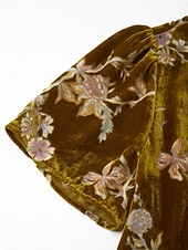 preiswerte Blumenkleider-Kurzärmliges Stufenkleid aus Burnout-Samt