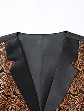 tanie Męska kamizelka-Męskie Kamizelka Urlop Impreza Biznes Moda Codzienny Wiosna Jesień Kieszeń Guziki Poliester Wygodny W Tureckie Wzory Pojedynczy biust na jeden guzik Klapy ostre Regularny Jasnobrązowy Kamizelka