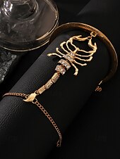 voordelige Halloween Accessoires-Halloween-armband met schorpioenvormige strasssteentjes voor dames, stoere punkstijl, perfect voor feestoutfits en gewaagde kostuums