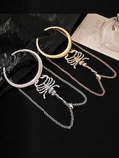 voordelige Halloween Accessoires-Halloween-armband met schorpioenvormige strasssteentjes voor dames, stoere punkstijl, perfect voor feestoutfits en gewaagde kostuums