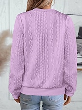 economico Felpe e Sweatshirt Texturizzati-Per donna Felpa con texture Felpe Felpe con cerniera Semplice Streetwear Casual Comodo Manica Lunga Collo Alto Top Regolari Streetwear Ferie Uscire Zip a un quarto Bianco Rosa Vino Rosa scuro Blu