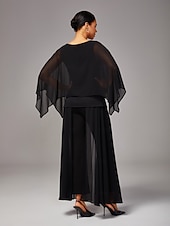 billige Bukser-Dame Full lengde Chiffon Høy Elastisitet Elegant Fritid / hverdag Svart Sommer Vår &amp; Vinter S M L