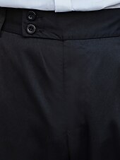 preiswerte Lose-Herren Anzughose Hose Chinos Stoffhosen Tasche Knöpfe Einfach Komfort Formell Party Arbeit Mode Klassicher Stil Schwarz Marineblau Mikroelastisch