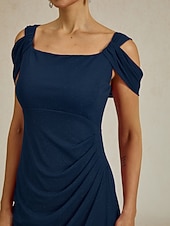 levne Party šaty-Dámské Maxi šaty Plášťové šaty Elegantní Večírek Narozeniny Pevná barva Bez rukávů Hranatý Královská modř Léto