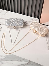 זול תיקי ערב וקלאצ'ים-תיק קלאץ' ערב לנשים מעוטר פנינים, חרוזי קריסטל ועיצוב וינטג' בסגנון אר-דקו – תיק יד אלגנטי לאירועים מיוחדים ומסיבות