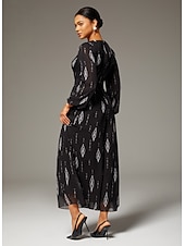 abordables Combinaisons &amp; Combishorts Femme-Combinaison femme en mousseline noire imprimée à jambes larges, col en V, taille cintrée, élégante, idéale pour les fêtes, tenue quotidienne, idéale pour le printemps et l&#039;automne