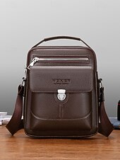 economico Borselli da uomo-borsa a tracolla da uomo in similpelle effetto ciottolo – borsa a tracolla vintage business-casual, multitasche, tracolla regolabile per lavoro, viaggi e spostamenti quotidiani
