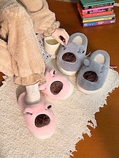 ieftine Flip-Flops de Damă-Papuci de pluș pentru femei cu ursuleți capibara – pantofi de interior din fleece călduroși cu design drăguț cu animale, pentru casă, dormitor și zile confortabile de iarnă