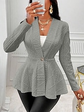 preiswerte Blazer &amp; Anzüge-Damen Wintermantel Bequem Atmungsaktiv Knöpfe Mode Täglich Einfach Outdoor Lässig Täglich Einreihig Regulär V Ausschnitt Normale Passform Langarm Oberbekleidung Schwarz Weiß Rosa Frühling Herbst
