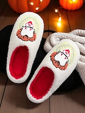 economico Per le donne-pantofole unisex da clown horror pelose con fodera in peluche rosso - comode scarpe da interno per Halloween, per feste in maschera spaventose e appassionati di film horror