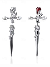 Χαμηλού Κόστους Αξεσουάρ Χαλοουίν-Γυναικεία Κρίκοι Ασημί Κόκκινο+Ασημί Κράμα Πανκ Βίντατζ Γκόθικ Cruce