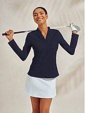 olcso Póló és Quarterzip-Női POLO trikó Fekete Fehér Rózsaszín Hosszú ujj Ing Női golffelszerelések ruhák ruhák, ruházat
