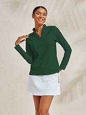 olcso Póló és Quarterzip-Női POLO trikó Fekete Fehér Rózsaszín Hosszú ujj Ing Női golffelszerelések ruhák ruhák, ruházat