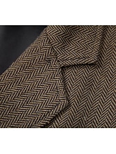 economico Gilet da uomo-Per uomo Gilet in tweed Gilet Formale Matrimonio Vacanza Casuale Vintage Moda Primavera Autunno Tasca Bottoni Poliestere Tweed Confortevole Semplice Spina di Pesce Monopetto Scollo a V Con intaglio