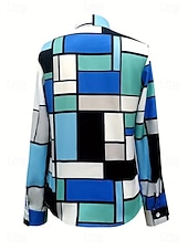 halpa Juhlapuserot-Naisten Paita Pusero Napit Painettu Skottiruutukuvio Pallokuosi Vapaa-aika Pitkähihainen Paitapuserokaula-aukko Tavalliset topit Päivittäin Työ Sininen Musta Valkoinen Punastuvan vaaleanpunainen Khaki