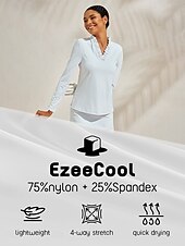 olcso Póló és Quarterzip-Női POLO trikó Fekete Fehér Rózsaszín Hosszú ujj Ing Női golffelszerelések ruhák ruhák, ruházat