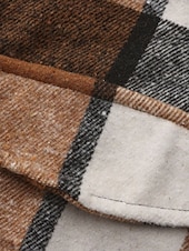 economico Giubbotti Casual-Per uomo Giacca Camicia Giacca Casual Vacanza Quotidiano Calore Termico Tasca Primavera Autunno Plaid Moda Classico Bavero Regolare Grigio scuro Giallo Arancione Grigio chiaro Rosé Giacca