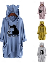 Femmes Sweat à capuche Uni Streetwear Occasionnel manche longue À capuche Hauts Réguliers Rue Fête Avec Poches Imprimé Jaune Rose Claire Bleu Gris Automne Hiver abordables Animaux Tops-Femmes Sweat à capuche Uni Streetwear Occasionnel manche longue À capuche Hauts Réguliers Rue Fête Avec Poches Imprimé Jaune Rose Claire Bleu Gris Automne Hiver