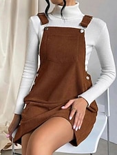 levne Jednoduché šaty-Dámské Mini šaty Volnočasové šaty Slip Dress Klasické Moderní Venkovní Dovolená Jdeme ven Běžný Bez vzoru Bez rukávů Do U Černá Hnědá Trávová zelená Khaki Podzim