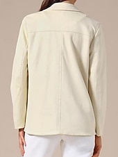 abordables vestes décontractées-Femmes Veste Décontractée Confortable Respirant Boutons ancien Occasionnel Uni Vacances Rue Occasionnel Tenue quotidienne Simple Boutonnage Régulier Col Rabattu Coupe régulière manche longue